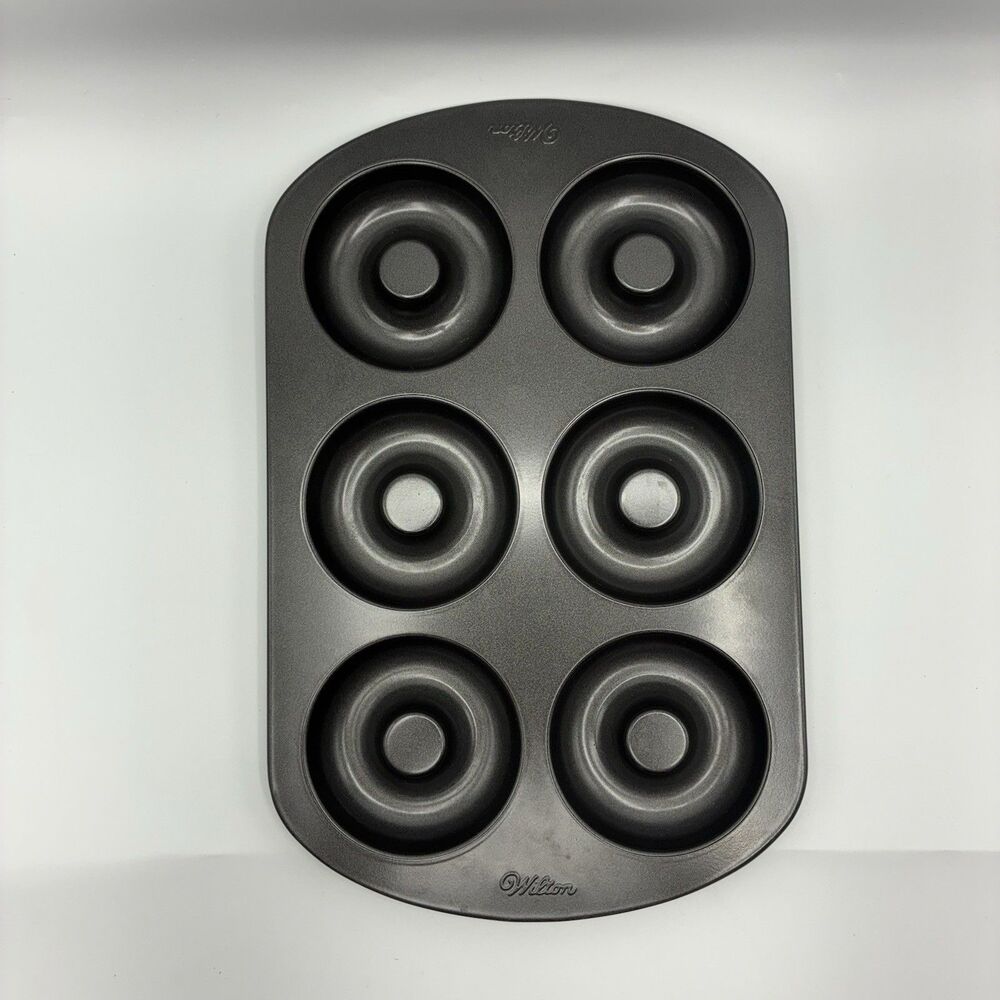 Wilton 6 Cavity Doughnut Nonstick Baking Pan Mold 3.25" Donuts